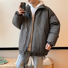 现货冬季美式休闲加厚雪山外套夹克立领纯色三防户外工装棉服，男装夹克，电商A486
