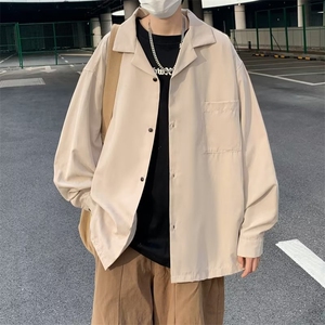 春夏季新款衬衫潮流慵懒男方领宽松型衬衫CS126P30图片