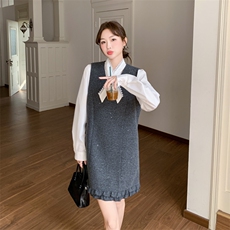 2026春秋装女装新款休闲衬衫亮片马甲连衣裙两件套352-p170-k248，女装套装/套裙，2C266