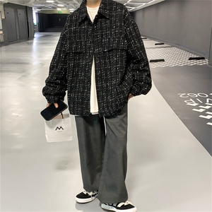 JK6088/P55秋装新款小香风夹克男宽松潮流韩版学生大码外套上衣男图片