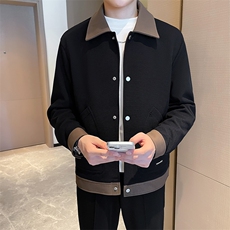 设计款拼色款男翻领夹克高质感垂感厚度上衣外套JK8436-P110，男装夹克，星座1012-1