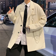 送铁链小西装男ins休闲夹克上衣2024新款春秋西装外套XZ01382-P53，男装西服，星座308B-1