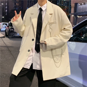 送铁链小西装男ins休闲夹克上衣2024新款春秋西装外套XZ01382-P53图片