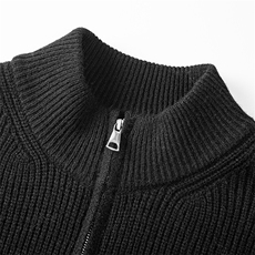 重磅秋冬北极绒双拉链毛衣开衫美式复古休闲慵懒风宽松针织衫外套，男装针织衫/毛衣，电商A486