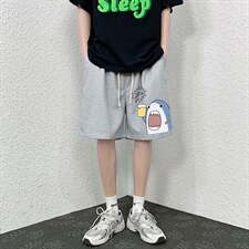 HD74137-P22华夫格短裤男大码宽松五分裤男直筒中裤，男装休闲裤，电商A040