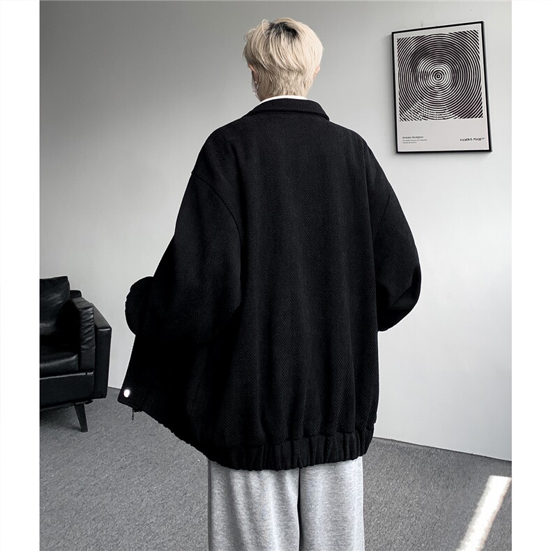 现货JK1166-特批60控98美式翻领夹克大码痞帅老钱风上衣外套,男装夹克,电商A059