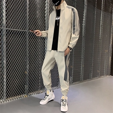 2025男秋季开衫套装两件套运动服休闲服长袖套装立领外套D02-P40，男装休闲套装，星座1402-2