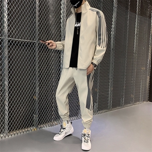 2025男秋季开衫套装两件套运动服休闲服长袖套装立领外套D02-P40图片