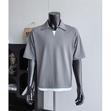 高街复古宽松休闲半袖T恤美式撞色短袖POLO衫夏季25XT77253特批25，男装T恤，电商A042