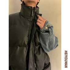 日系马甲棉服男女冬季潮牌宽松加厚立领坎肩外套HY22P85，男装棉衣，电商A102B