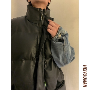 日系马甲棉服男女冬季潮牌宽松加厚立领坎肩外套HY22P85图片