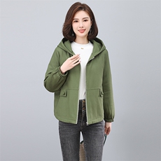 时尚保暖连帽棉服女短款宽松显瘦加绒外套冬季新款韩版百搭上衣，女装棉衣/棉服，依恋蒂丝