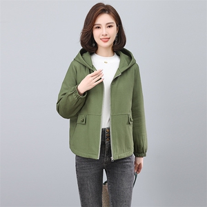 时尚保暖连帽棉服女短款宽松显瘦加绒外套冬季新款韩版百搭上衣图片