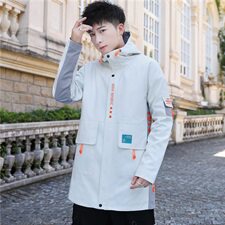 外套男士秋季中长款夹克连帽韩版潮流男装2021新款风衣JK177-P65，男装夹克，星座1206（原A206）