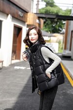 结 羽绒马甲 90白鸭绒，女装马甲，衣佳佰分