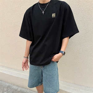 抖音得物品质夏季美式高街220克宽松纯棉潮牌印花短袖T恤MT30特15图片