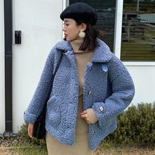 2021秋冬新款颗粒绒羊羔毛加厚皮毛一体外套短女，女装棉衣/棉服，潮品会