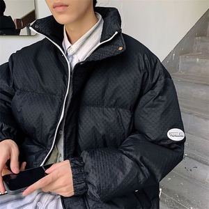 新款冬季男纯色立领加厚港风棉衣M067-P95控158