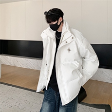 23冬装新款美式假两件四角星棉服情侣棉衣面包服外套男D331P138，男装棉衣，电商A335-1（原A458）