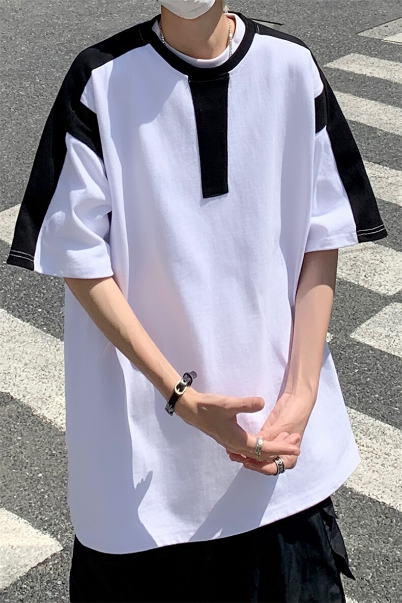 B239-1260-P38夏季圆领重磅短袖T恤男撞色体恤上衣半袖,男装T恤,星座514-2(原B239)