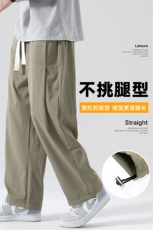 春夏新款休闲裤男宽松阔腿裤直筒裤CK2317-P40控68，男装休闲裤，星座717