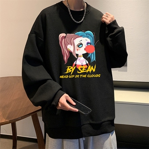 华夫格卫衣圆领卫衣男大码长袖t恤男外套 HW76298-P30加绒款-P40图片