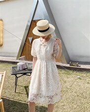 现货夏季新款蕾丝连衣裙，女装连衣裙，与跃