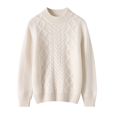 2025时尚百搭通勤简约休闲半高领加厚绞花，童装儿童羊绒衫，牧皓研