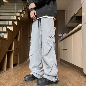 秋季新款户外机能防水褶皱宽松白底冲锋裤B315-K24308-特p35控68图片