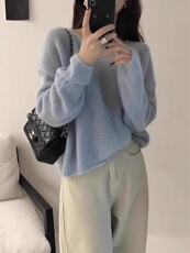 时尚百搭女士羊毛衫简约纯色保暖绞花设计舒适显瘦长袖毛衣，女装羊毛衫，思途羊绒