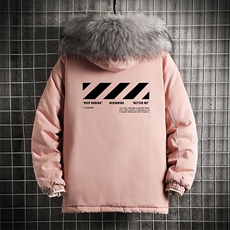 MM48128-P130冬季大毛领衣男士大码加厚袄男服网格，男装棉衣，电商A040A