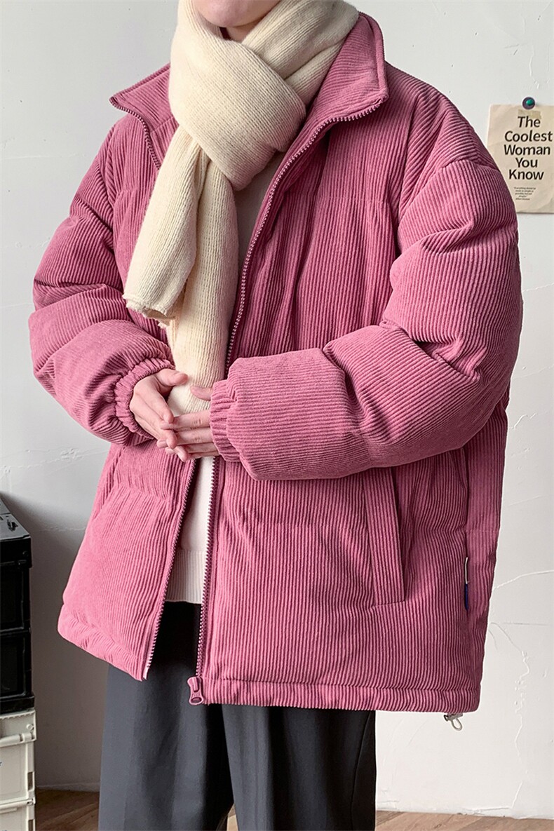 冬季青少年加绒加厚立领棉衣港风简约大码棉服外套男女6223-P100,男装棉衣,电商A441-1