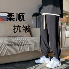 秋冬2022百搭加绒加厚拉绳休闲裤1002特批35-加绒特批43，男装休闲裤，星座718-1
