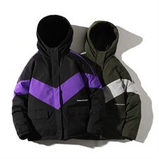 709-MY10-P13520冬款冬季白底潮流加厚工装拼色连帽棉服外套男，男装棉衣，星座709