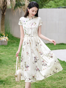 碎花复古旗袍裙子女2025年夏季新款气质修身显瘦高级感时尚连衣裙图片