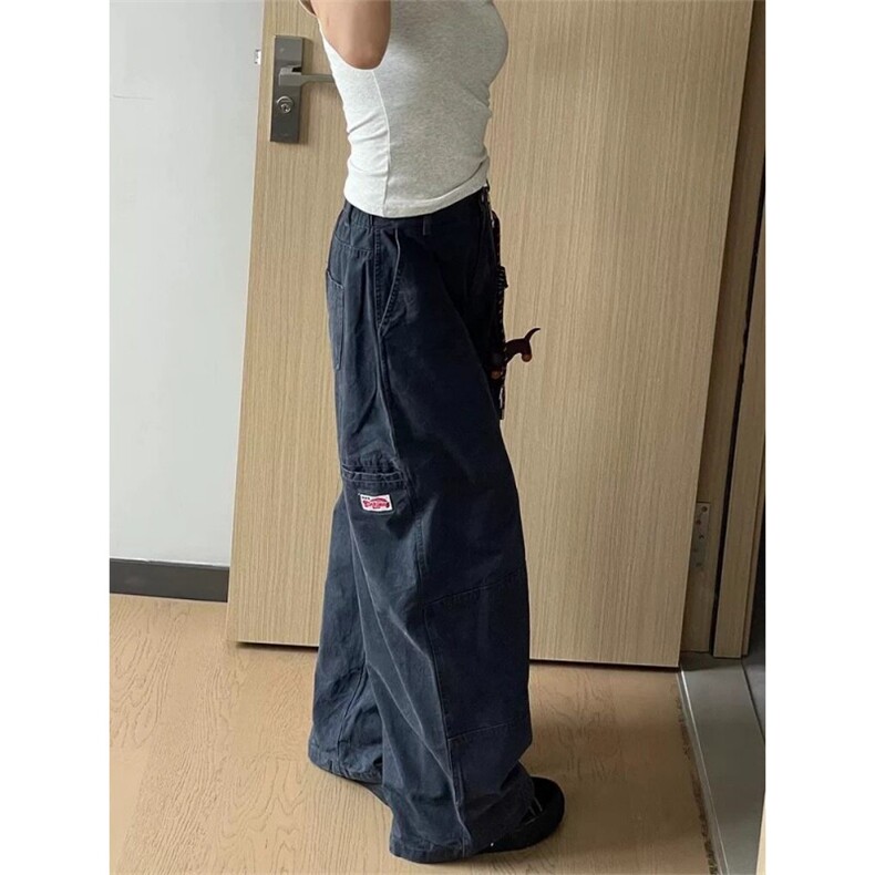 AK2286-P65复古阔腿工装裤男女宽松休闲直筒设计感美式裤,男装工装外套,星座617A-2