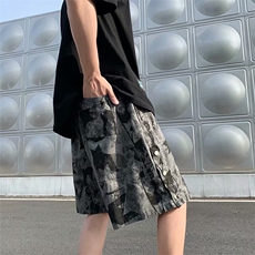 迷彩短裤男宽松夏季潮流五分裤潮牌ins休闲运动排扣裤子DK236-P28，男装休闲裤，星座1008