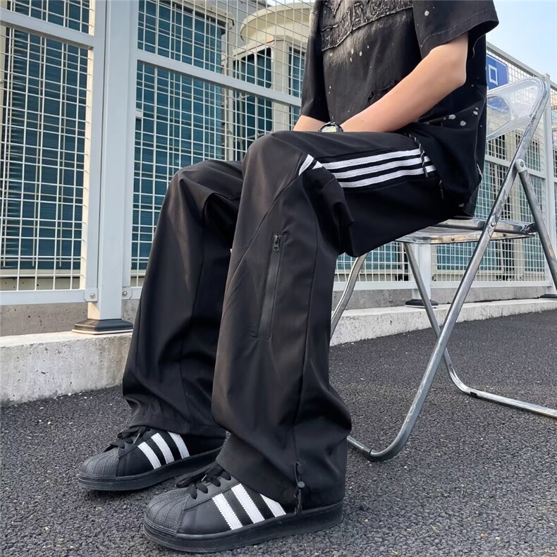 户外条纹伞兵裤男春季宽松休闲直筒冲锋裤子KX29,男装休闲裤,星座1116A-1（原606A）