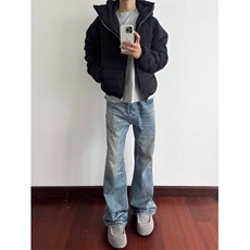 网图美式cleanfit斜拉链排骨棉服W1901/特P80，男装棉衣，电商B350