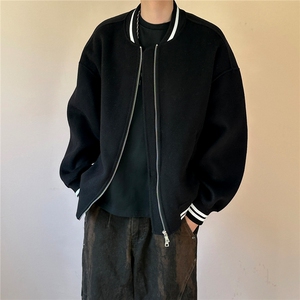 现货羊毛呢料外套男宽松休闲棒球服A351-AJ2641-P115控188图片
