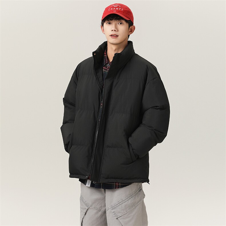 抖音得物2025新款立领棉衣纯色情侣款保暖棉衣面包服35332-P55图片