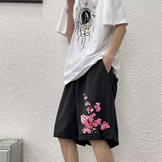 夏季新款男士韩版宽松纯色冰丝透气休闲运动松紧五分裤潮情侣短裤，男装牛仔裤，星座1013