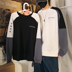2021春秋季新款圆领拼接男士卫衣202-7-GW01，男装卫衣，星座1302