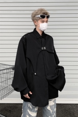 男装衬衫24春季潮牌男士叠穿宽松垂感长袖衬衣XZ514-2-202415-P78，男装衬衫，星座514-2(原B239)