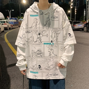 2023春季新品男士运动休闲青少年潮牌连帽套头港风卫衣 W407-P58图片