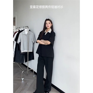 网络图慎用 图片只做展示大货已到翻领假两件衬衫DCS78045P65控98图片
