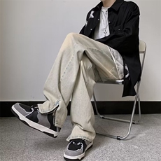 牛仔裤男裤脚拉链开衩韩版潮流高街2026春夏新款ins长裤RK139-P41，男装牛仔裤，星座412