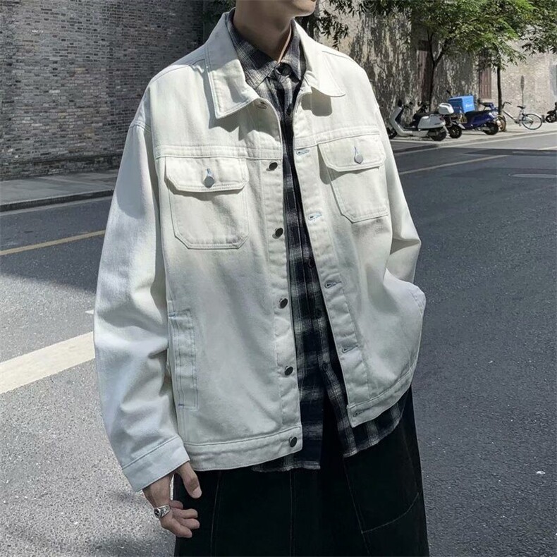 潮春秋季白色牛仔外套男宽松韩版bf百搭夹克上衣ins潮JX306,男装夹克,星座1116A-1（原606A）