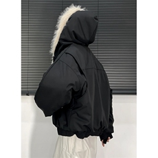 冬季保暖内胆棉衣羽绒服男外套美式复古宽松加厚潮MF527，男装羽绒服，星座1116A（原606A-3）