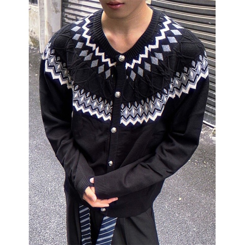 费尔岛针织毛衣男女秋冬季轻奢老钱开衫插肩百搭上衣MY9563，男装针织衫/毛衣，星座1116A（原606A-3）